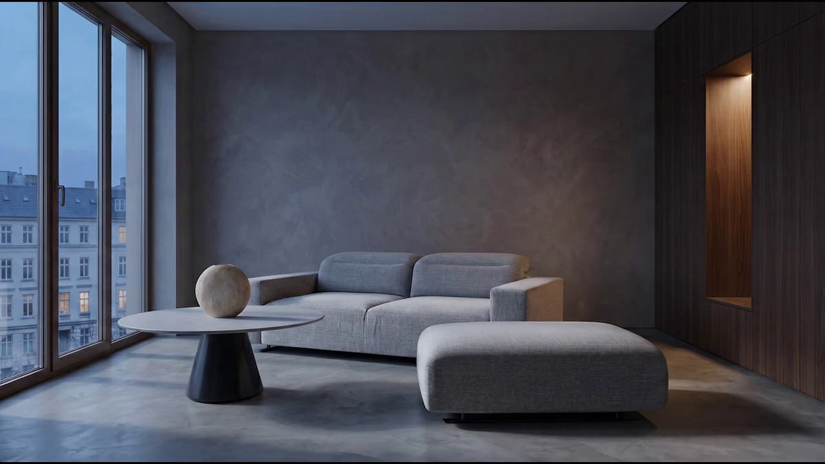 BoConcept HAMPTONを夕暮れの室内に配したコーディネート