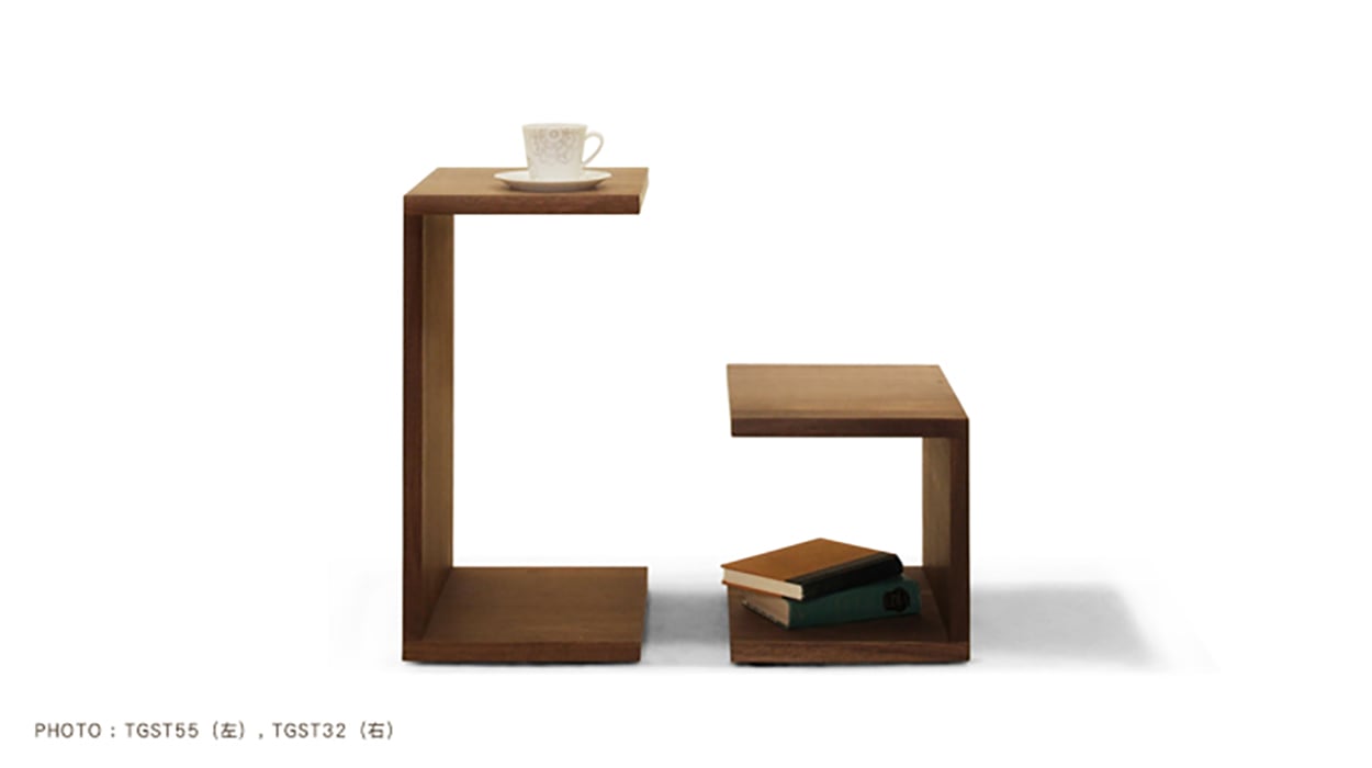 MASTERWAL TANGO SIDE TABLEの公式参考写真。右がH32タイプ、左がH55タイプ。