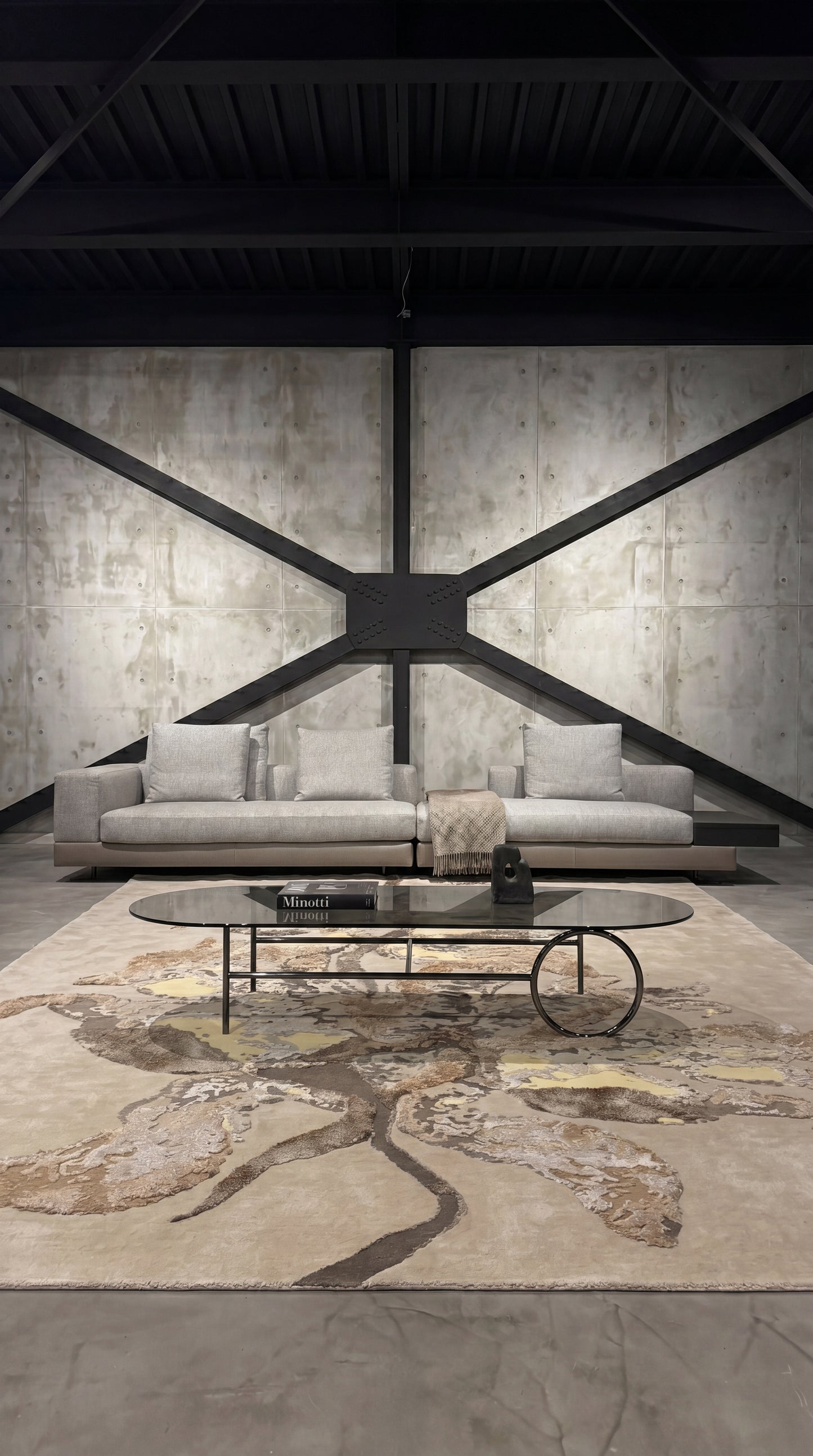 Minotti WHITE SADDLE-HIDE 大型モジュラーソファ 総幅550cm 中古美品 | A5 Rank Furnitur