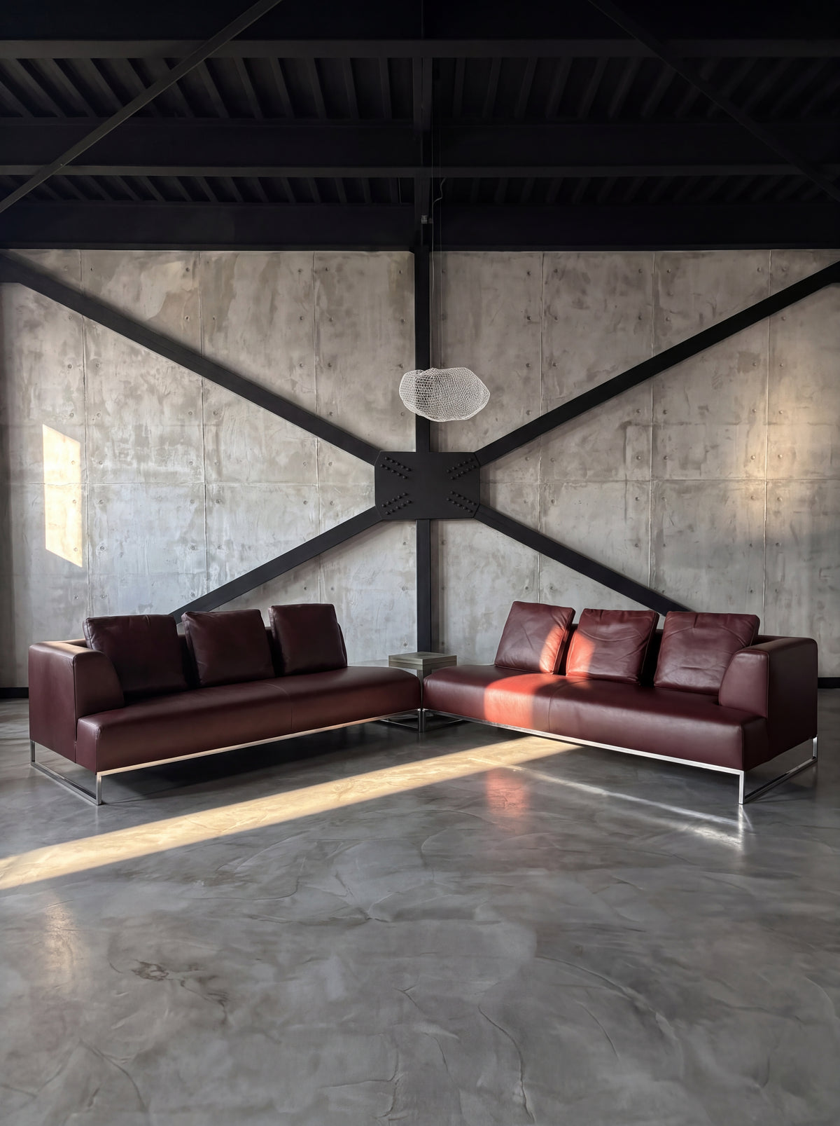 B&B Italia SOLO 総革ソファ｜2台セット・クッション6枚