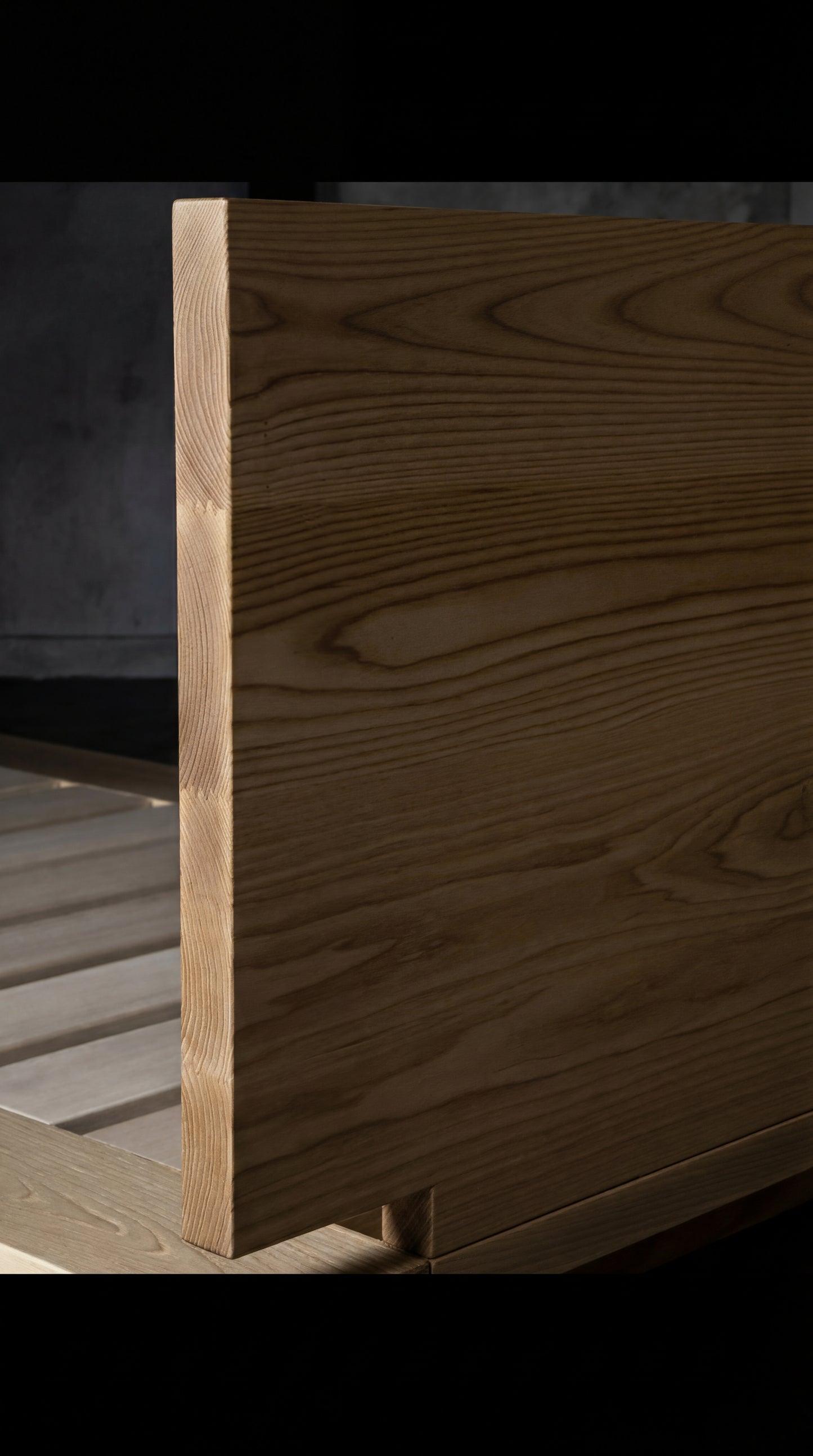 家具蔵 モデルノ ベッドフレーム 背面　木目