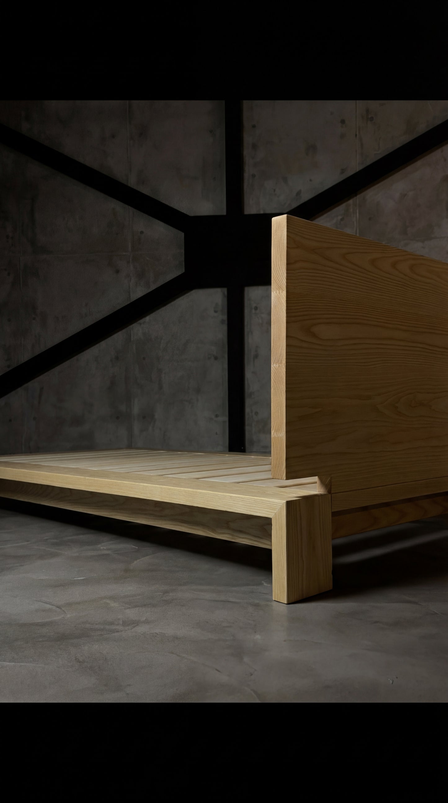 家具蔵 モデルノ ベッドフレーム 背面と側面