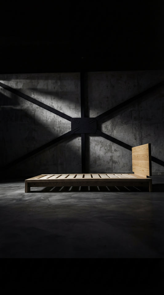 家具蔵 モデルノ ベッドフレーム トップ　側面　ライトアップ